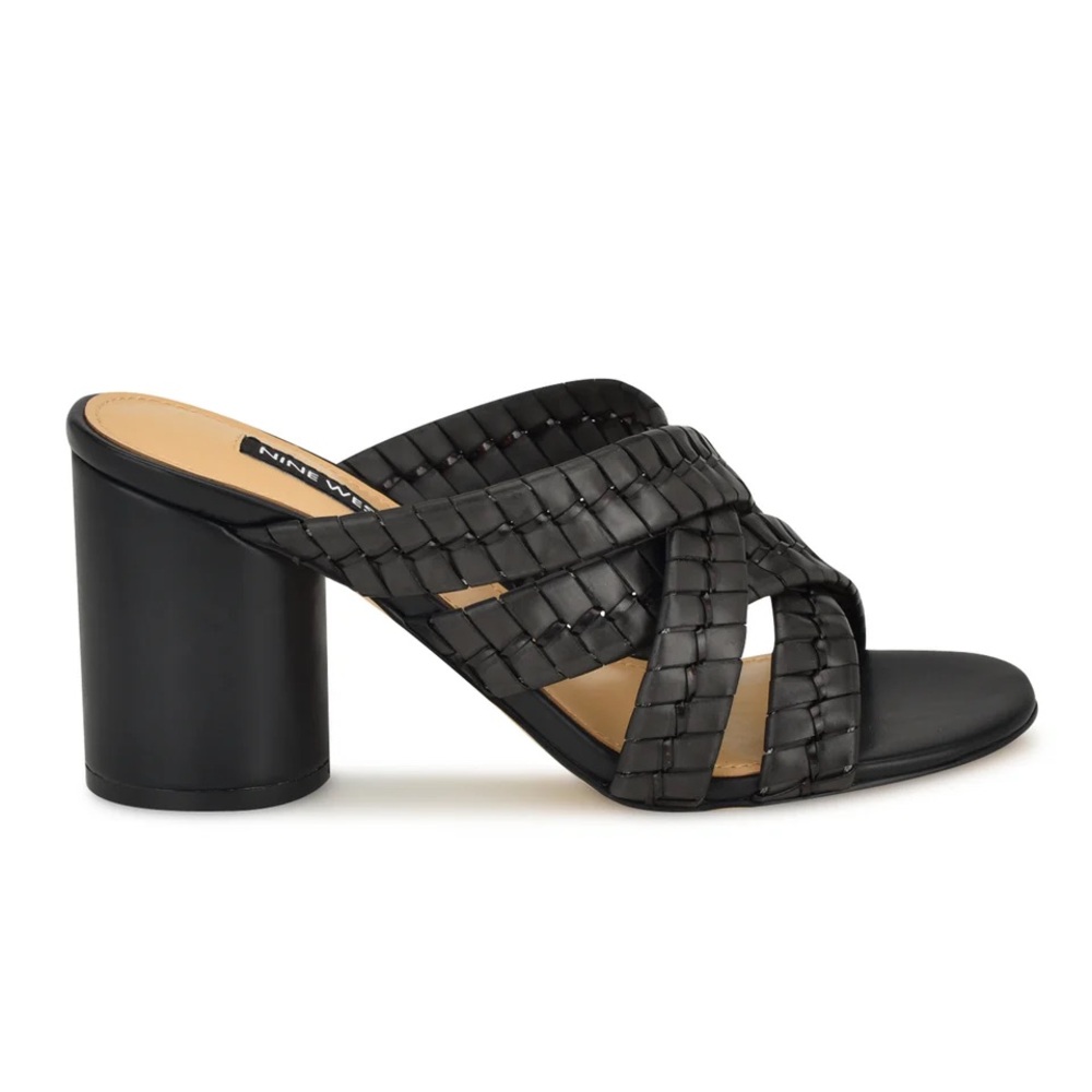 New with box! Nine West Wenea Strappy Block Heel Slide Sandals